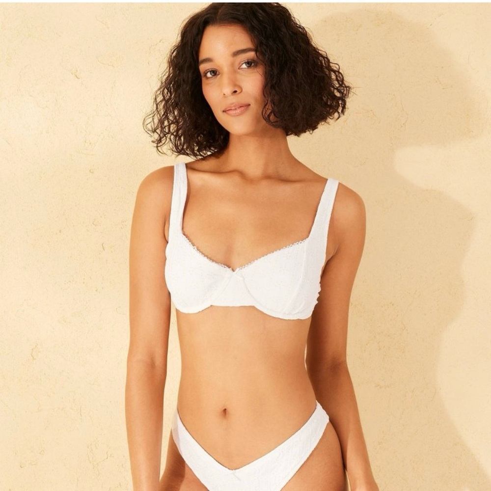 Target Wild Fable White Pointelle Underwire Bikini Set Medium